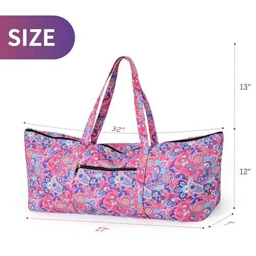 | Yoga Mat Bag | Large Yoga Mat Carrier with Wet Pocket | Yoga Gifts | Gym Tote Bag for Women - color: Tote-Bright Pink