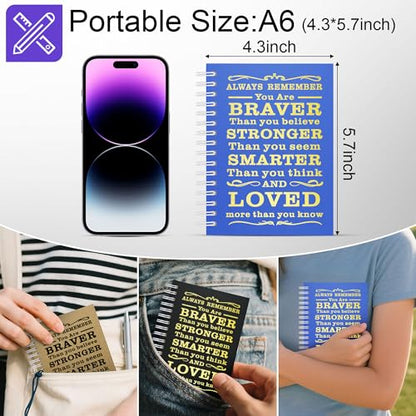 3Pcs A6 Spiral Notebook,Inspirational Journal,Motivational Journal for Women Men,Spiral Journal Notebook College Ruled Daily Diary for School,Travel,Business,Work (3Pcs-A6 Always Mix Dark) - color: 3pcs-a6 Always Mix Dark