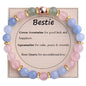 KSQS Healing Stone Bead Bracelet for Women, Natural Gemstones Balance Protection Bracelet, Spiritual Crystal Beads Bracelet Anxiety Relief with Meaning Card - style: Bestie