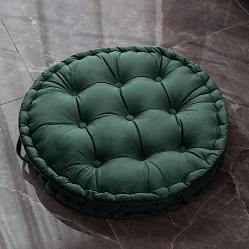 vctops Christmas Green Round Floor Pillow with Handle Solid Thick Chair Cushion Super Soft Comfy Seat Cushion Meditation Cushion for Yoga Living Room Sofa Balcony Outdoor (Dark Green, Diameter 24") - color: Dark Green