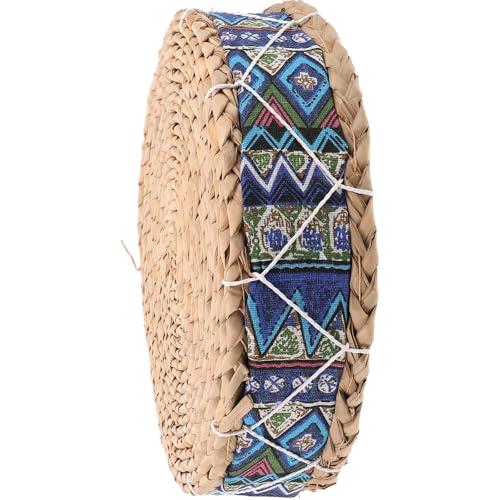 Braided Meditation Cushion 30cm Diameter X 7cm High, Handwoven Corn Husk Floor Seat Mat, Japanese Style Woven Seat Pad for Yoga and Living Room Seating
