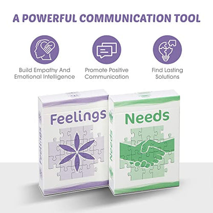 Powerful Communication Tool (Feelings and Needs Flash Cards) for Empathy and Emotional Intelligence - style: Communication Tool