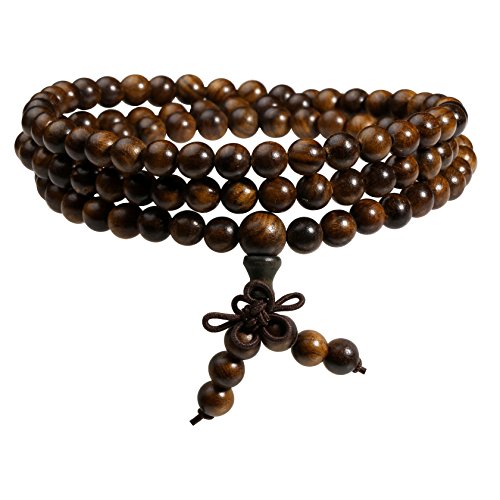 108 SandalWood Necklace/Bracelet Mala Prayer Bead Bracelet for Meditation Buddha Link Wristband