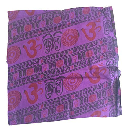 OMA Large Om Scarf Wrap Hand Block Printed Shawl For Yoga Meditation BRAND - color: Purple