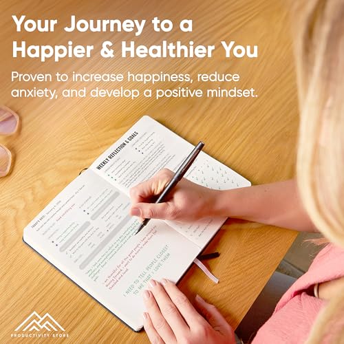 Best Daily Journal for Men & Women - Gratitude, Manifestation & Guided Journal with Prompts for Personal Growth (A5, Blue) - PRODUCTIVITY STORE - color: Blue