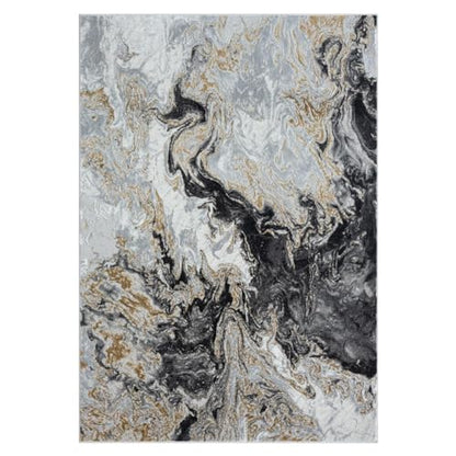 LUXE WEAVERS Marble Swirl Abstract Area Rug, Smoke 5x7 - color: Smoke, size: 5' x 7' (Rectangular)