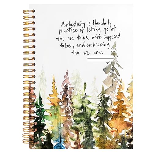 BearCake Inspirational Motivational Notebook Mental Health Journal for Women，motivational quotes gifts for women girls，Encourage watercolor forest Notebook， - color: white-physiotherapy-Accept yourself