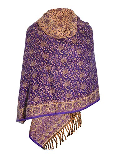 PURPLE BEIGE FLORAL BLANKET SCARF LUXURY PREMIUM QUALITY HANDMADE FASHION SCAR MADE OF YAK WOOL Shawl Blanket stole unisex Travel Wrap Meditation Soft gift for her
