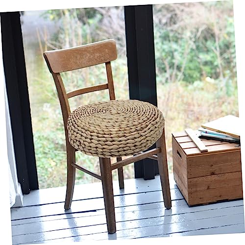 Zerodeko Cotton Filled Meditation Cushion Handmade Straw Woven Yoga Seat Pad Decorative Mat