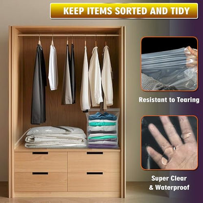 Extra Large 5 Gallon Zippered Plastic Bags for Storage- 18'' x 24'', Ideal for Clothes Clothing, Travel, Moving, 2-mil Thick Clear Plastic, 10 pack - size: 5 gal-10 pack