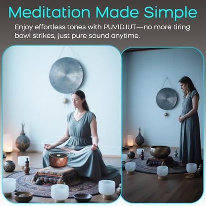 Sound Frequency Machine,Meditation Generator Instrument,Tone Device Tools - Solfeggio Frequencies Bath for Yoga, Mindfulness, Vibration System of Chakra Balancing, 5 Tones, 3 Timers - color: Zen Wood