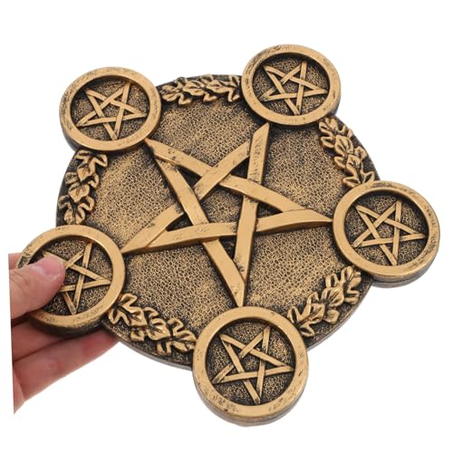 ULTECHNOVO Pentacle Star Candleholder Prop Decorative Altar Ornament for Sacrifice Rituals Compact Long-Lasting Material Unique Desktop Decor for Home and Ceremony
