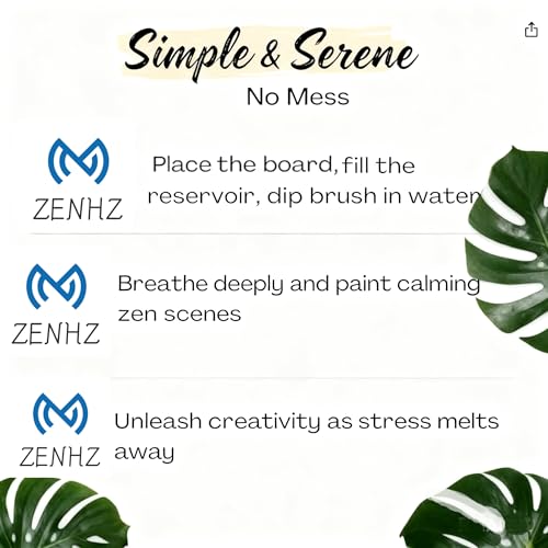 ZENHZ Zen Buddha Water Painting Board with OM 136.1 Hz Tuning Fork – Mindfulness & Meditation Kit for Stress Relief, Relaxation, Calligraphy Practice, and Sound Therapy, Unique Gift
