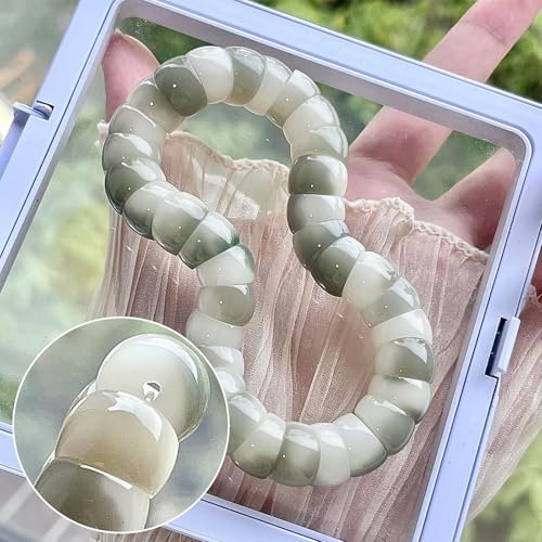 Roe Dolph Bodhi Bead Fidget Anxiety Bracelet for Women Men Chunky Stretch Beaded Mindful Jewelry Daily Reminder Gift for Mom Wife Friend - color: A1:grey