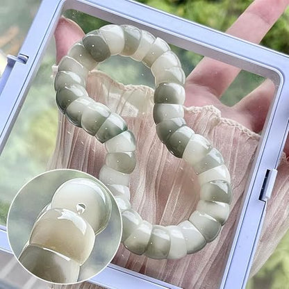 Roe Dolph Bodhi Bead Fidget Anxiety Bracelet for Women Men Chunky Stretch Beaded Mindful Jewelry Daily Reminder Gift for Mom Wife Friend - color: A1:grey