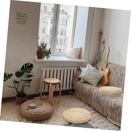 Handmade Corn Bran Meditation Mat Comfortable Decorative Yoga Cushion for Home for Sitting and Relaxation with Silk Cotton Filling