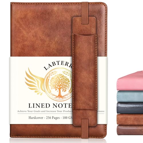 Lined Journal Notebook for Women Men, 256 Pages, Medium 5.7 in x 8.3 in - 100 GSM Thick Paper – Hardcover Leather Journals for Writing, Work, School, Note Taking, Diary Notepad, Brown - color: Brown