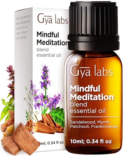 Gya Labs Mindful Meditation Essential Oil Blend - 100% Pure Natural Undiluted Meditation Essential Oil - Grounding & Relaxing (0.34 Fl Oz)