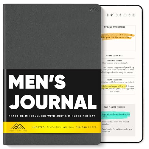 PRODUCTIVITY STORE Better Man Journal - Gratitude Journal – 5 Minute Journal - Reflection Manifestation Journal for Mindfulness & Self Care Journal – Goal/Guided Gratitude Journal for Men
