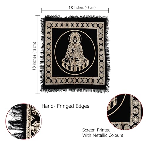 Indian Consigners Tarot Spread Altar Cloth Small 18" Square Wall Hanging Wiccan Witchcraft Wica Wall Hanging (Golden Buddha) - color: Golden Buddha