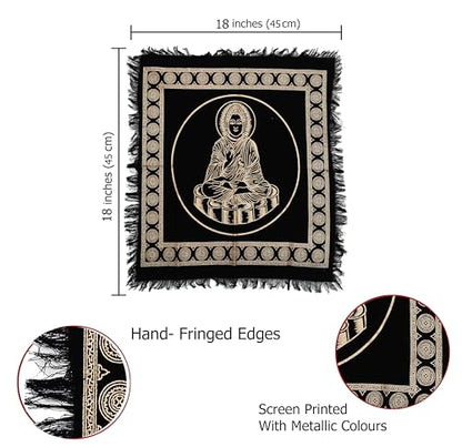 Indian Consigners Tarot Spread Altar Cloth Small 18" Square Wall Hanging Wiccan Witchcraft Wica Wall Hanging (Golden Buddha) - color: Golden Buddha
