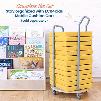 ECR4Kids SoftZone Square Floor Cushions with Handle, Flexible Seating, Yellow, 6-Piece - color: Yellow