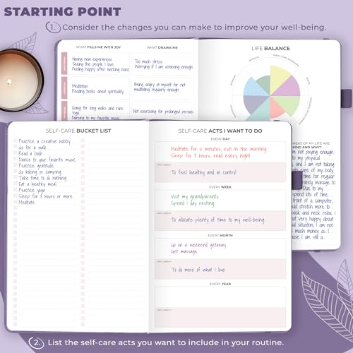 Clever Fox Self-Care Journal – Daily Reflection Notebook – Mental Health & Personal Development Planner, Meditation & Mood Log, A5 (Lavender) - color: Lavender, size: A5 (5.8'' x 8.3'')