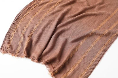 WINCESS.YU Women Gradient Scarf Long Shawls and Wraps Fashion Plain Pashmina Formal Scarf - color: Lx92-light Coffee