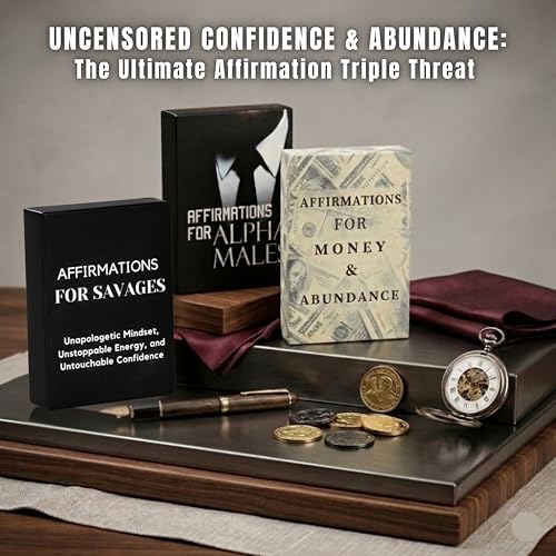 Isaac Liev 150 Positive Daily Affirmation Cards For Men & Teens, Motivational card, Inspirational, Mindest Gifts for Success - 3Pack bundle - style: 3-PACK DEAL - Alpha Affirmations , Money Affirmations & Savage Affirmations