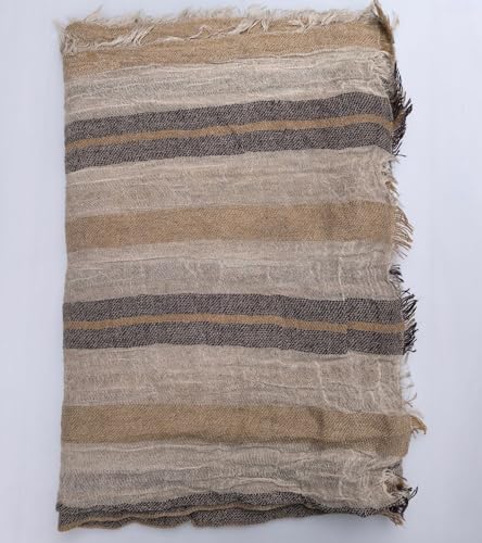 Artistic Retro Cotton And Linen Scarf, Plain Tie Dye Gradient Autumn And Winter New Soft Cotton Shawl - color: Dark Khaki