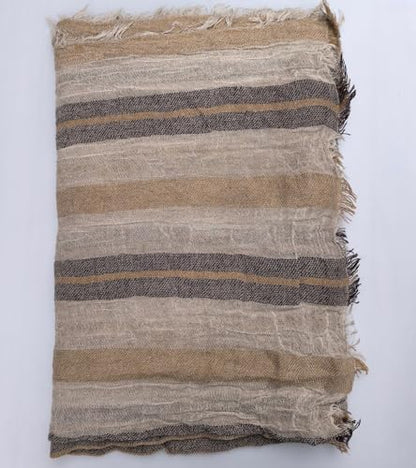 Artistic Retro Cotton And Linen Scarf, Plain Tie Dye Gradient Autumn And Winter New Soft Cotton Shawl - color: Dark Khaki