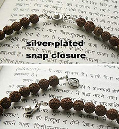 Rudraksha Necklace for Women, Shakti Healing Mala HANDMADE, Real 5 Mukhi Rudraksh Mala Beads, Rose Quartz Crystals, Heart Chakra Jewelry, Hindu Spiritual Gift for Her, Kundalini Yoga
