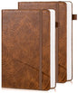 CAGIE Lined Journal for Men Women, Tree Growth Ring Leather Bound Journal Notebook, 256 Pages 100 GSM Journals for Writing, A5 Hardcover Journaling Notebooks,2 Pack (Brown & Brown) - color: G-Brown & Brown