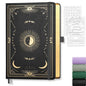 Dotted Journal for Women Men, 192 Pages A5 Notebook Journal, Hardcover Notebook with 100Gsm Thick Pages, Leather Note Book for Writing, Travel, Business, Office, Prayer 5.7 x 8.3,Black - color: Black, style: Dotted