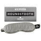 Pure Silk Sleep Mask [100% 6A Mulberry Silk, 22 Momme] Light Blocking Travel Essentials. Eye Masks for Sleeping. Black Oeko-Tex Blindfold. Eye Covers for Men & Women - color: Houndstooth