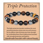 LPBeads Handmade Natural Gemstone Stretch Elastic Bracelet Healing Crystal Round Stone Beads Jewelry Gifts for Women Men - color: Onyx Tiger Hematite Mixed, size: 10mm