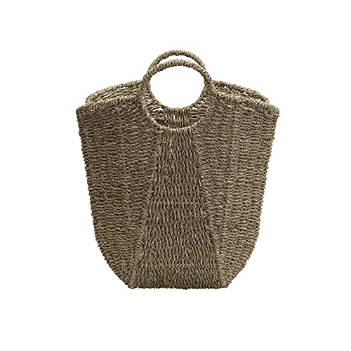 Household Essentials Brown Wicker Storage Basket with Handles Large | Natural Seagrass - color: Natural Seagrass