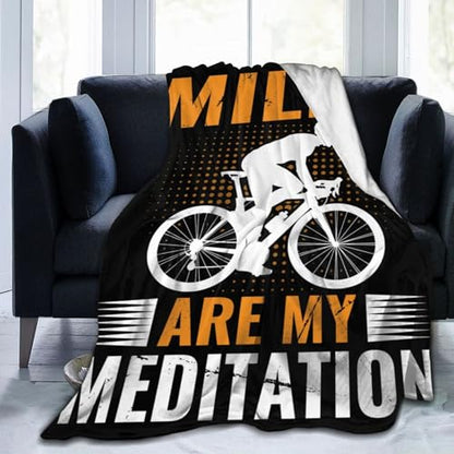 Miles are My Meditation Throw Blanket for Couch Bed Sofa Throw Blanket for Men Women 50"x40" Blankets