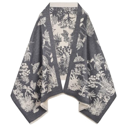 EXTREE Scarfs for Women Pashmina Silky Shawl Wrap for Evening Dressing Blanket Open Front Poncho Cape