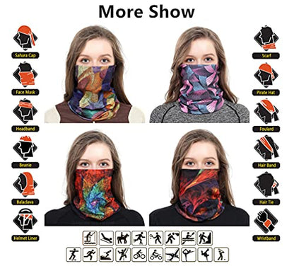 Headband Neck Gaiter Head Wrap Headwear Face Mask Magic Scarf Bandana for Men and Women - color: 9pc.lady Series