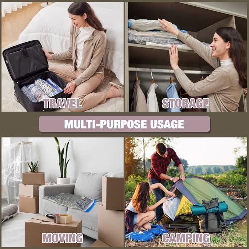 HIBAG Vacuum Storage Bags with Electric Pump, Vacuum Seal Bags for Clothing, Pillows, Blanket Bedding Comforters, 10 pack Jumbo - size: JUMBO