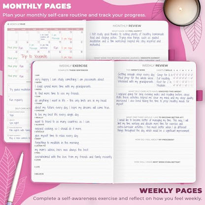 Clever Fox Self-Care Journal – Daily Reflection Notebook – Mental Health & Personal Development Planner, Meditation & Mood Log, A5 (Violet Blossom) - color: Violet Blossom, size: A5 (5.8'' x 8.3'')