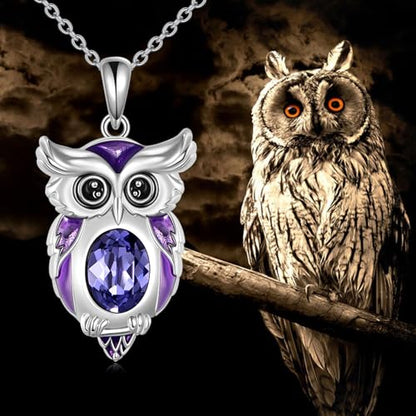 Animal Necklace 925 Sterling Silver Pendant Jewelry Gift for Women Animal Lover - style: Owl