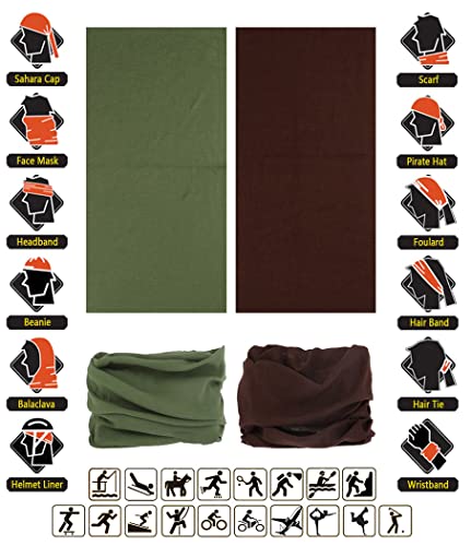 Headband Neck Gaiter Head Wrap Headwear Face Mask Magic Scarf Bandana for Men and Women - color: 6pc.solid Color Series.2