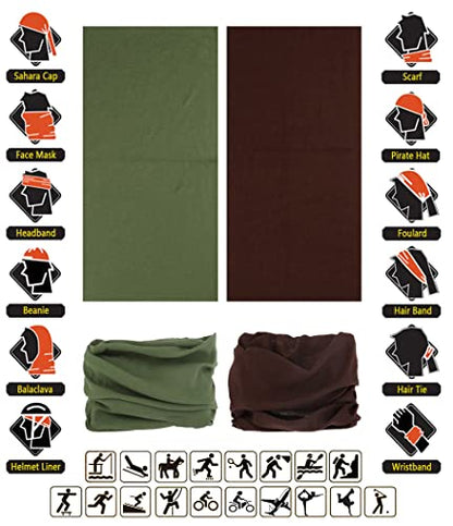 Headband Neck Gaiter Head Wrap Headwear Face Mask Magic Scarf Bandana for Men and Women - color: 6pc.solid Color Series.2