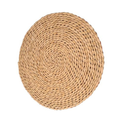 Woven Round Meditation Cushion Floor Pillow Thick Genuine Straw Pad 1.5cm Thick 40cm Diameter Indoor Seating Cushion for Yoga and Meditation