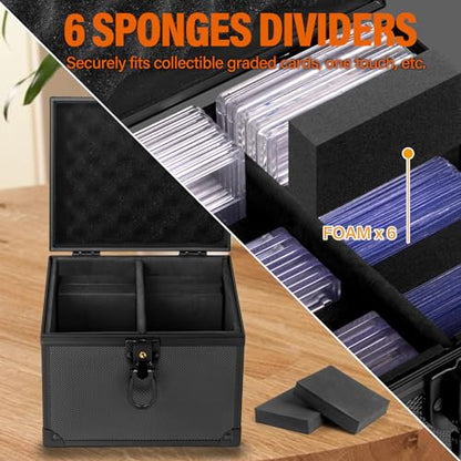 Graded Card Storage Box, Top Loaders Case, Sports Trading Box, Slab PSA MTG CSG BGS SGC Magnetic Holder, Waterproof Carrying Case, Collector Storage Boxes - size: Medium