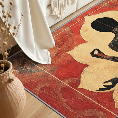 Chakra Rug for Meditation - 5x6 Rug, Yoga Meditation Living Room Rugs, Boho Mandala Bedroom Rugs, Bohemian Carpet, Chakra Home Decor & Gifts - size: 5' x 6' (Rectangular)