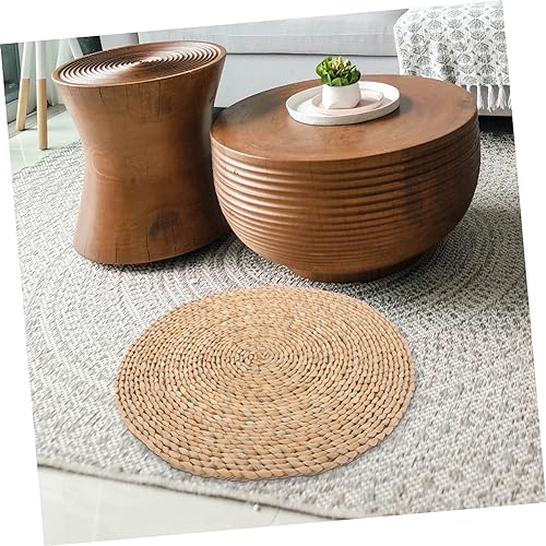 PRETYZOOM Meditation Cushion Hand Woven Floor Pillow for Yoga Sitting Natural Cattail Material Comfortable Seat Mat for Home Decor Classic Rustic Design
