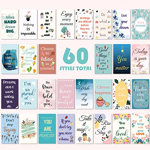 Jinei 300 Inspirational Affirmation Cards Bulk Daily Positive Motivational Gifts Cards Small Mini Encouragement Quotes for Women Coworker Team(Flower Style) - style: Flower Style